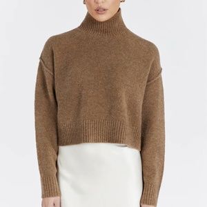 NWT Dissh Cleo Cropped Jumper in Chocolate [L, New with Tags]